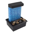 thumbnail image 1 of Indoor Water Fountain, Compact Decorative Battery Powered Waterfall Light Show Tabletop Water Fountain with Natural River Rocks for Office, 1 of 7