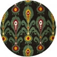 thumbnail image 2 of SAFAVIEH Ikat Abbot Southwestern Wool Area Rug, Charcoal/Blue, 6' x 6' Round, 2 of 6