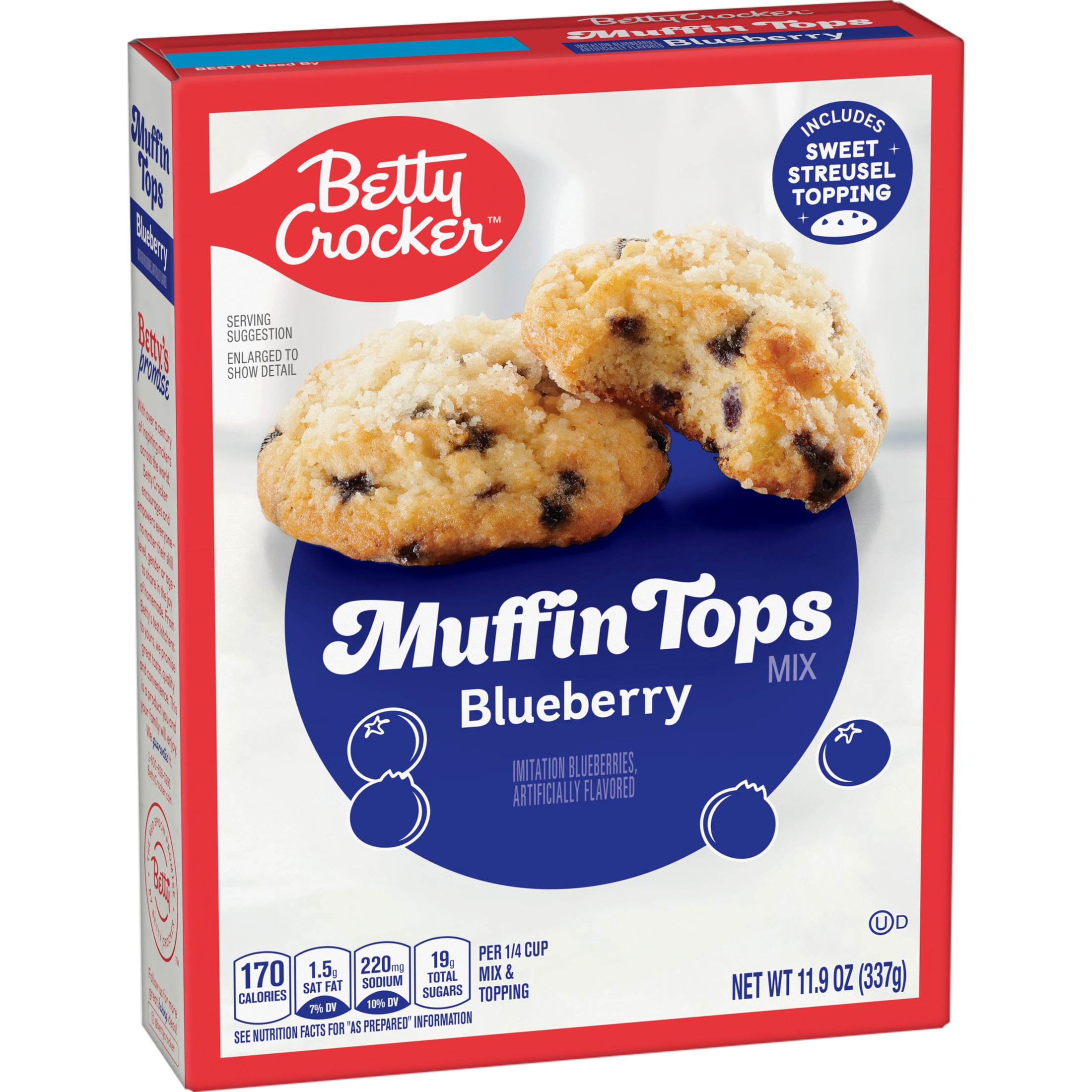 Betty Crocker Muffin Tops Mix, Blueberry, With Topping, 11.9 oz