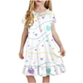 thumbnail image 2 of Cethrio Girls' Nightgowns Size 14, Mid-length Short Sleeve Summer Printed Kids Sleep Dresses Sleepwear Multicolor Size 14, 2 of 8