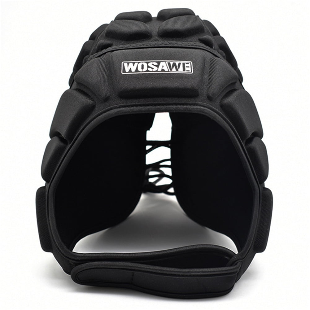 Multi-Sport Soft Shell Padded Hat Protective Headgear Cap Protection, Soft Shell Rugby Flag Football Helmet Soccer Goalie Head Fall Protection Head Protector Support Adjustable Youth Kids Adults - L