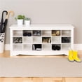 thumbnail image 2 of Wright Home Banc de Rangement pour Chaussures à 18 Casiers en Bois, Fini Blanc, 2 of 4