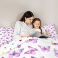 thumbnail image 5 of jejeloiu Kawaii Butterfly Bedding Comforter Set,Cartoon Fly Animal Twin Comforter Sets,White Purple Bedding Set For Girls Teens,Ultra Soft Home Decor Reversible,2 Pieces, 5 of 8
