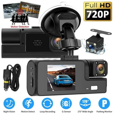 Teetheory Dash Cam Front Rear, 720P Full HD Dash Camera for Cars, 2” IPS Screen, Night Vision, Loop Recording, 170°Wide Angle, G-Sensor, 24H Parking Mode