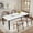 White Faux Marble/Black, variant on Ataucjin 78.7" Farmhouse Dining Table for 6-8 People - Rustic Industrial Kitchen Table with Sturdy Metal Frame & Chamfered Corners for Dining Room, Breakfast Nook, Small Space.table only