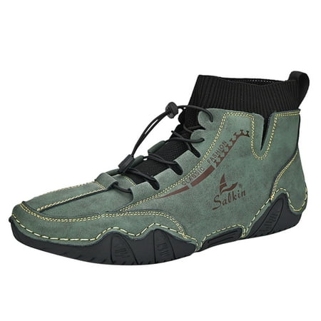 

Ediodpoh Couple Spring And Autumn New Mid Top Ankle Boots Men s Fashion Socks Mouth Casual Shoes R Plus Size Handmad Men Shoes Green 8.5