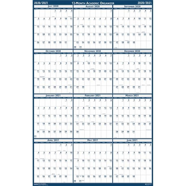 Photo 1 of House of Doolittle 2019837 18 x 24 in. Laminated Academic Wall Planner - July 2020 to June 2021