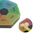 thumbnail image 3 of Unique Bargains 1 Pc Pill Case 7 Grid Colorful Pill Box Black Colorful, 3 of 6