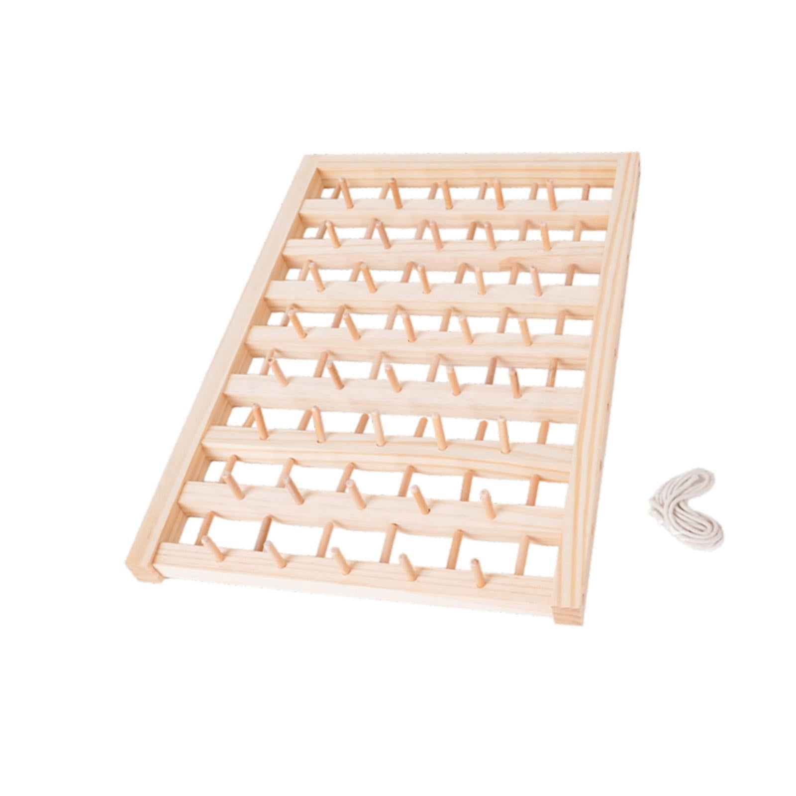 Abbraccia Thread Rack Embroidery Thread Organizer Large with Hanging Hooks Solid Wood Thread Spool Rack Thread Holder for Hair Braiding 88 Spools