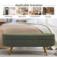 thumbnail image 6 of EHANCIS 43.5" Storage Ottoman Bench, Linen Upholstered End of Bed Bench, Entryway Seating for Bedroom Living Room Window, Holds 300 lbs, Green, 6 of 6