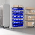 thumbnail image 5 of Seville Classics 8-Tier NSF 24-Bin Rack, 36" W x 14.25" D x 63.5" H, Blue, 5 of 14