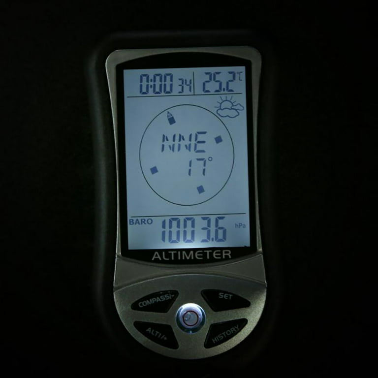 8 in 1 Outdoor Fishing Handheld Compass Altitude Gauge Thermometer Barometer