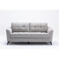 thumbnail image 5 of Callie Light Gray Linen Fabric Sofa Loveseat Chair Living Room Set, 5 of 13