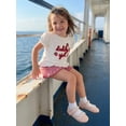 thumbnail image 6 of BemeyourBBs Toddler Baby Girl Summer Clothes Daddy's Girl Outfits Puff Short Sleeve Strawberry Embroidery T Shirt Tops and Ruffle Plaid Shorts Set Toddler Girls Spring Summer Outfit, 6 of 9