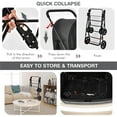 thumbnail image 5 of Demi Bonn 41" Double Pet Stroller Dog Cat Cage Jogger Stroller, 4-in-1 Travel Foldable Carrier Puppy Stroller with Detachable Carriers and Travel Carriage, Black, 5 of 7