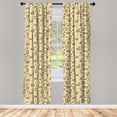 thumbnail image 4 of Ambesonne Tropical Window Curtains, Fruits Monkeys and Trees, Each 28" W x 63" L, Yellow Mauve, 4 of 4