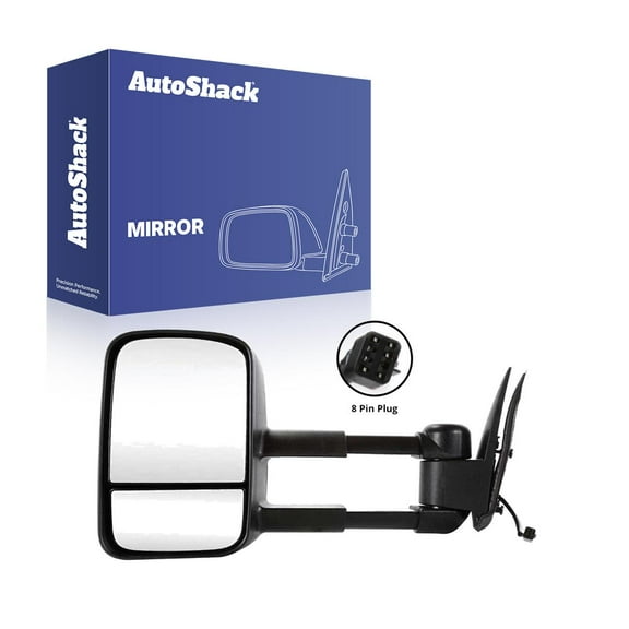AutoShack Towing Mirror Power Heated Black | Replacement for 2007 Chevrolet Silverado 1500 2500 2007 GMC Sierra 1500 2000-2006 GMC Yukon | Driver Side | 1-PC
