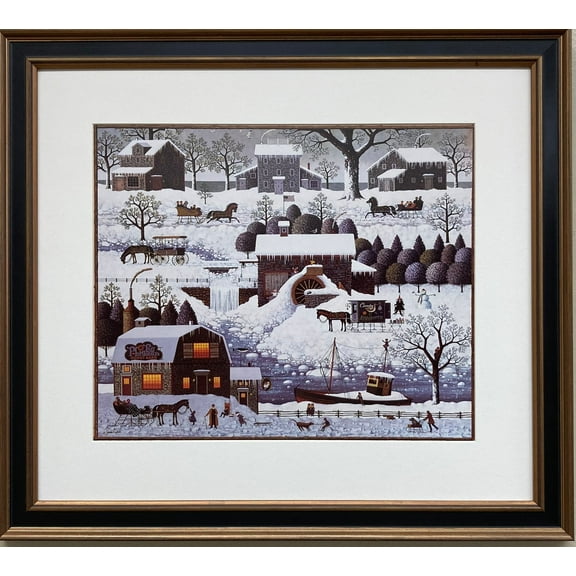 Charles Wysocki "Plumbelly's Playground" New CUSTOM FRAMED Art Americana Generic