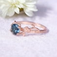 thumbnail image 3 of Blue Topaz Ring Nature Inspired Twig Leaf Jewelry for Women Solitaire Engagement Ring Solid Gold Handmade Ring Gifts, 3 of 4
