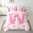 thumbnail image 2 of Castle Fairy Monogrammed Letter 7-Piece Twin Bedding Sets for Teens,Kawaii Bow Bedding Comforter Set,Dreamy Princess Breathable Sheet Sets,Lightweight Room Decor, 2 of 8
