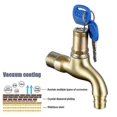 thumbnail image 3 of Water Tap With Lock Key Anti-theft Single Hole Metal Washing Machine Faucet For Home(1pcs-yellow)_Perfect Gift, 3 of 5