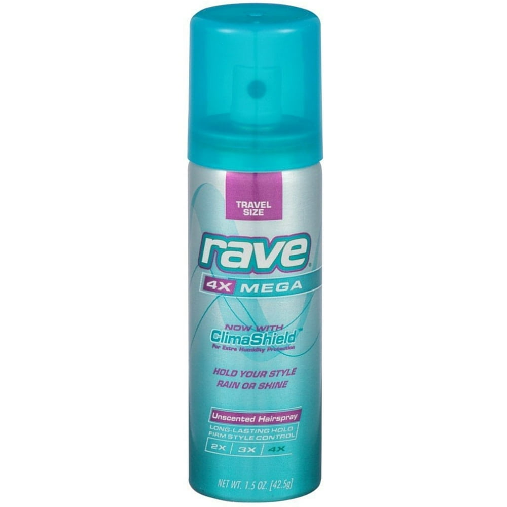 Rave 4X Mega Hairspray Unscented 1.5 Ounce