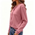 thumbnail image 7 of Cmfcve Knitted Fleece Cardigan for Women Button Up Sweaters Long Sleeve Fall Casual Cropped Cardigan Jackets Warm Outerwear Tops, 7 of 7