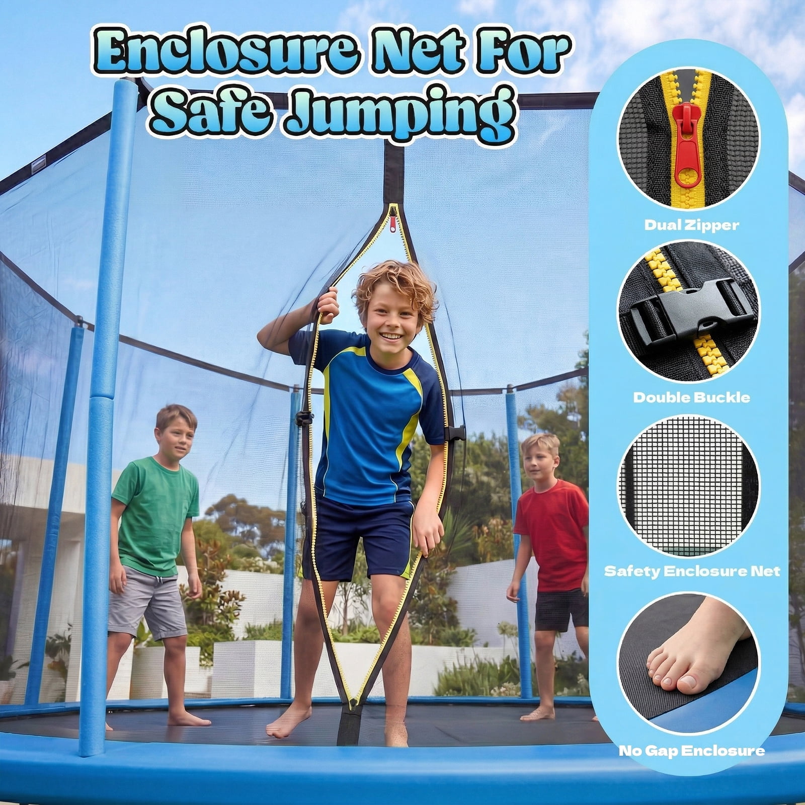 Outdoor Trampoline,Fashionsport Outfitters 14FT Trampoline, Recreational Backyard Trampolines Anti-Rust for Kids and Adults with Net and Ladder