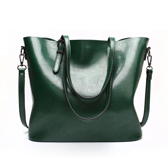 Bolso grande de cuero al óleo para mujer, bandolera de hombro, moda europea y americana, novedad de 2022