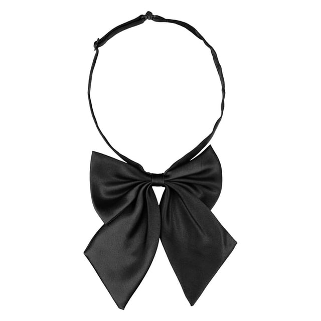 CORBATA UNIFORME AJUSTABLE DE MOÑO PREATADO PARA MUJERES CHIC EN COLOR SÓLIDO NEGRO TAMAÑO ÚNICO