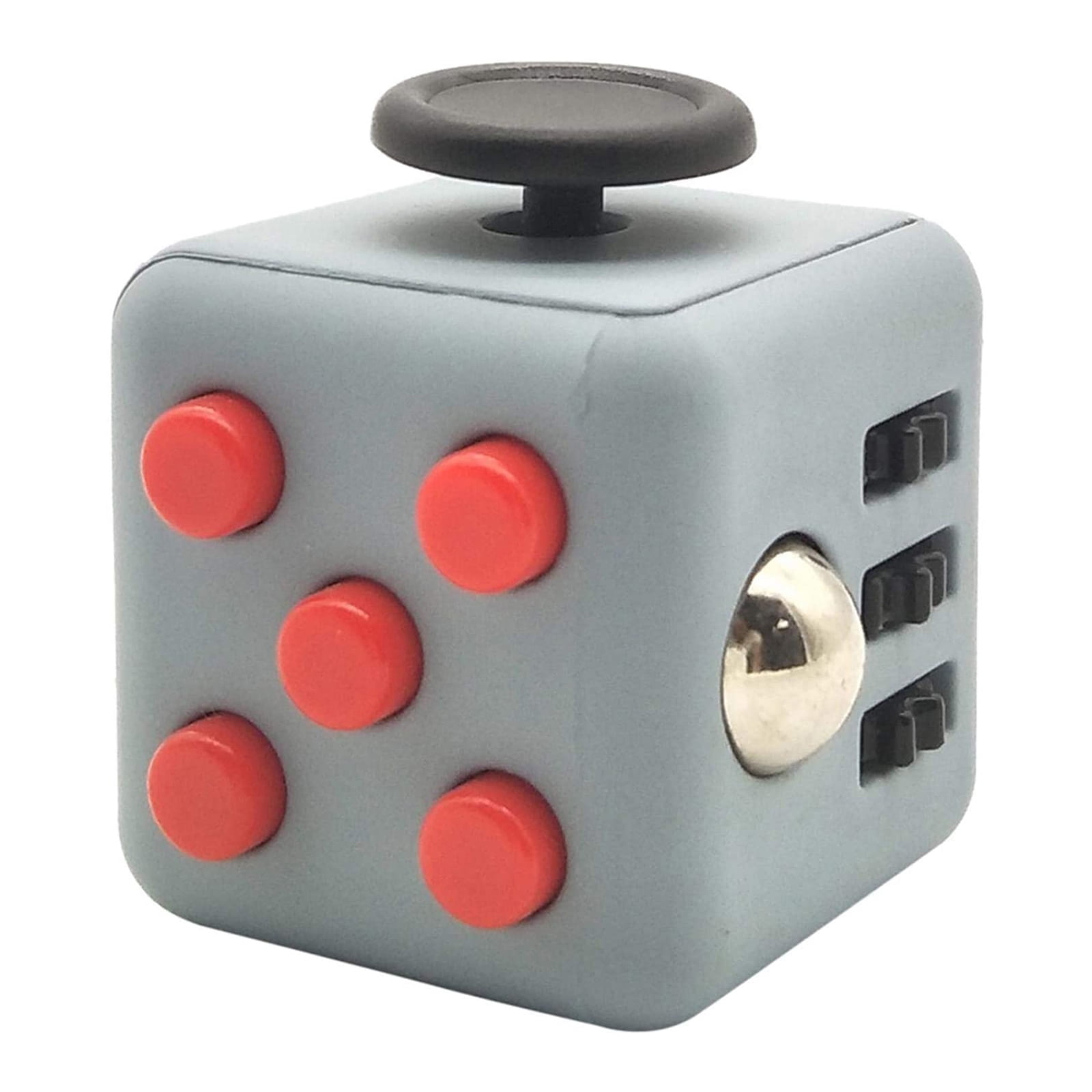 Small Fidget Cube Key Chain Toy Anxiety Relief Stocking Stuffers White on Black 