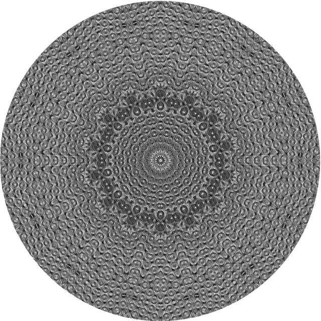Ahgly Company Tapis d'Intérieur Ronds Lavables à la Machine, Style Transitionnel, Gris Loup Gris, 6 Pieds Rond