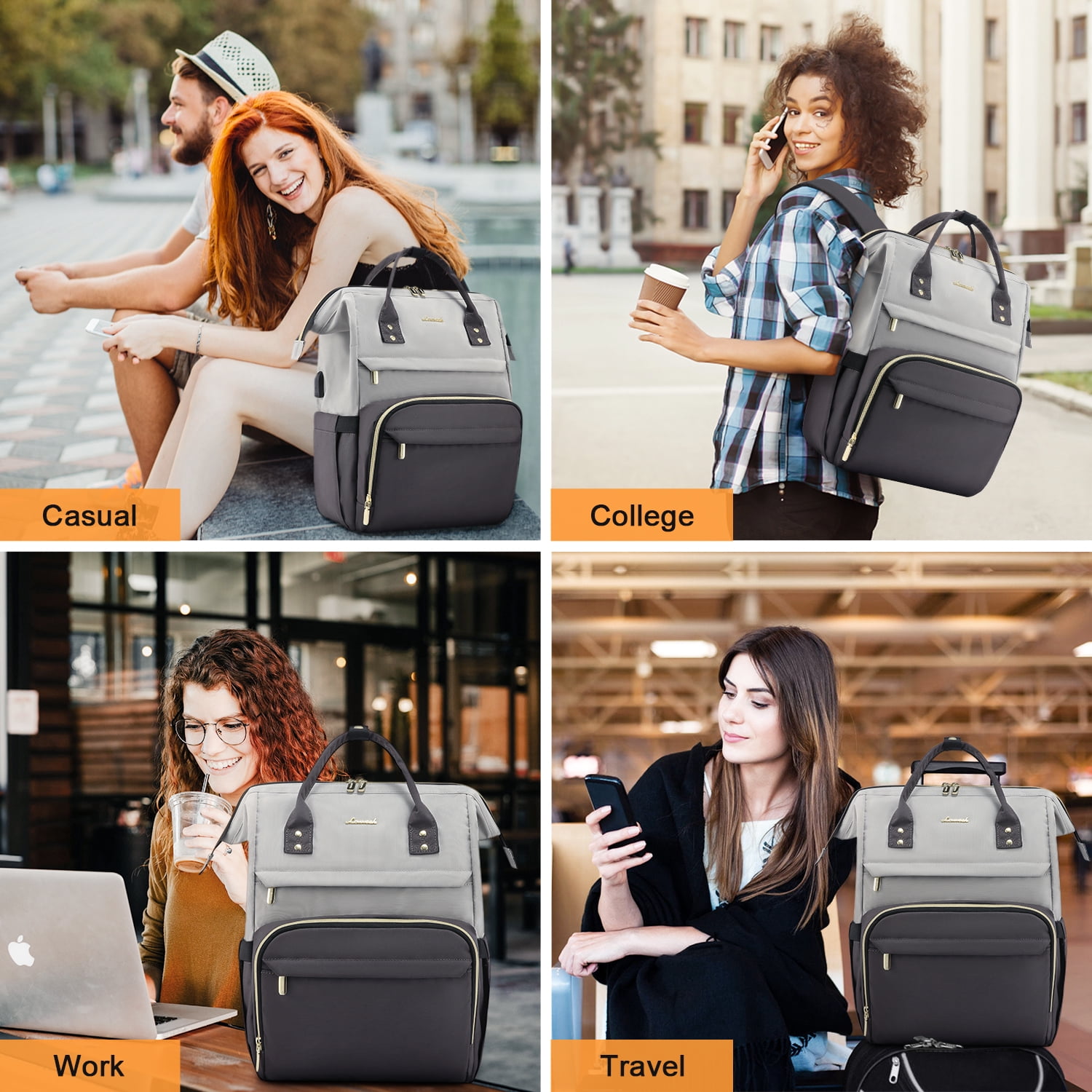 Lovevook Laptop Backpack for Women,15.6inch Business Computer Bag Teacher Nurse Backpack Purse with Anti-Thief Pocket, Larger Waterproof Travel Bag College Backpack with USB Charging Port