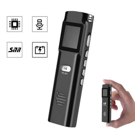 Faayfian 16GB Digital Voice Activated Recorder - HD Recording Of Lectures And Meetings With Double Microphone, Noise Reduction Audio, High Quality Sound, Portable Mini Tape Dictaphone, MP3,