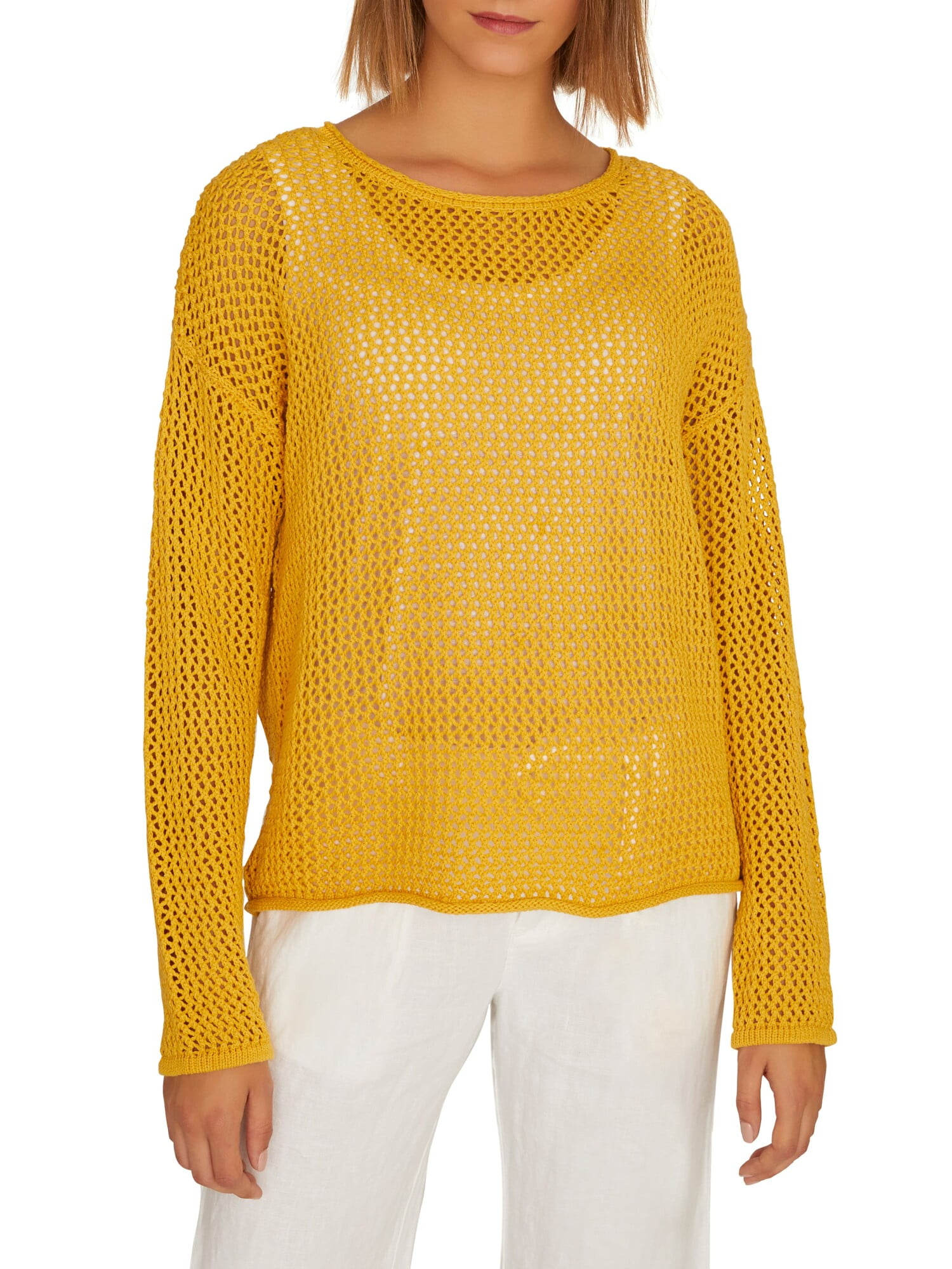 gold crew neck sweater