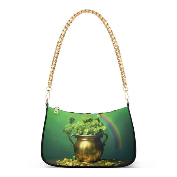 Lucky Grass and RainbowWomen Small Shoulder Bag Crossbody Tote Hobo Bags Purse Clutch Handbags with Chain Strap for Women