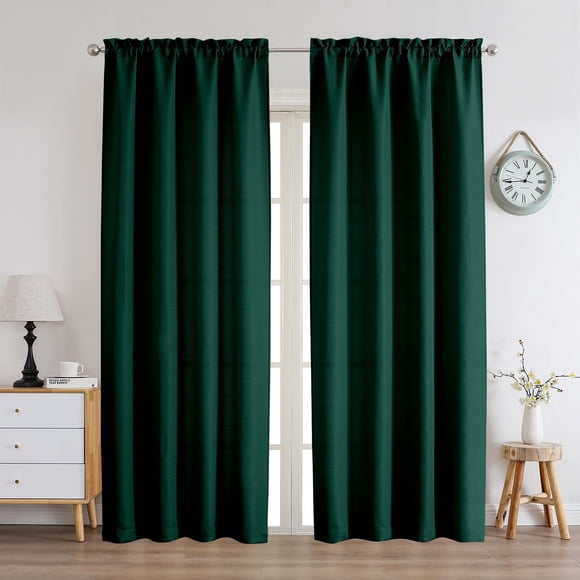 Cortinas Chyhomenyc Hunter Green, 2 paneles, 102 x 213 cm