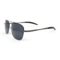 thumbnail image 3 of Mens Classic Rectangle Officer Air Force Pilot Metal Sunglasses Gunmetal - Black, 3 of 4