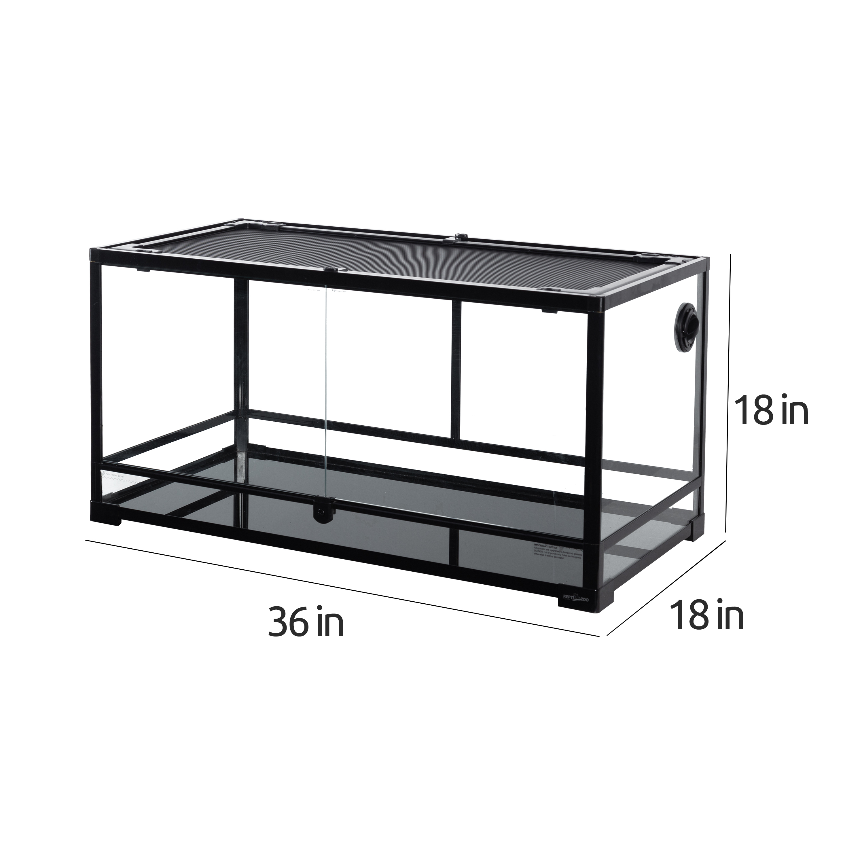 REPTIZOO Reptile Glass Terrarium with Screen Ventalation, Large 36L×18H ...