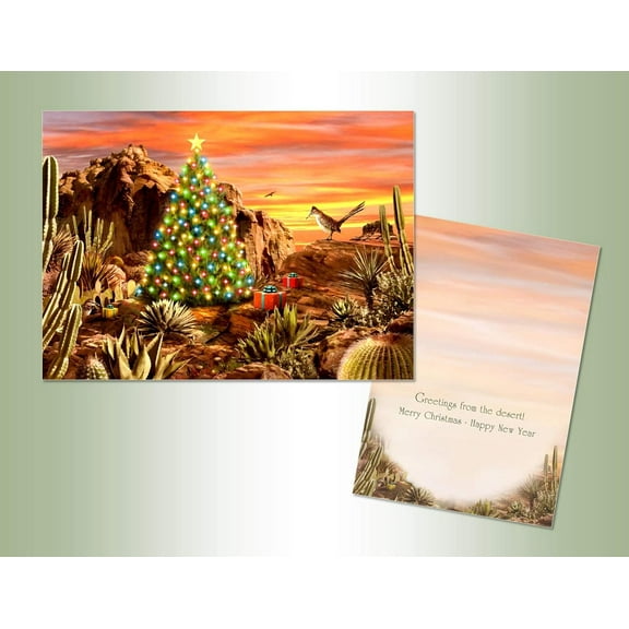 LPG Greetings Desert Glow Box of 18 Western Christmas Cards