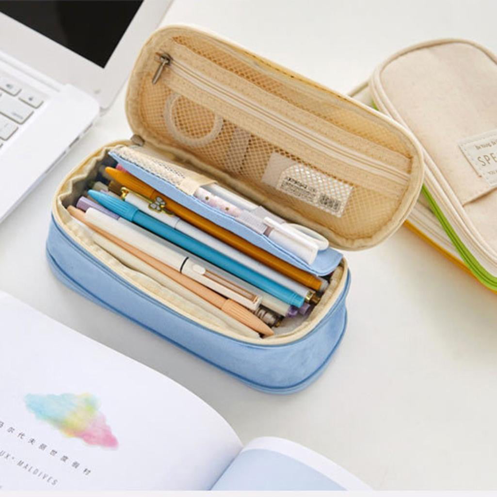 Heldig Large Capacity Pencil Case, Durable Pen Pouch with Zippers