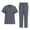 Gray#111, variant on HAJWOH Gray Scrubs for Women Set Stretchy Nurse Uniform Short Sleeve V-Neck Scrub & Pants Solid Color Scrubs Sets with Multi Pocket Gray M