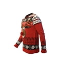 thumbnail image 4 of Mens Red Fair Isle Reindeer Xmas Lights Ugly Christmas Sweater Medium, 4 of 6