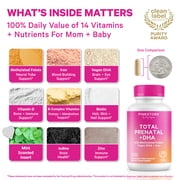 Pink Stork Total Prenatal Vitamins with DHA, Biotin, Folate, Choline, Iron - Non GMO, 60 Daily Capsules