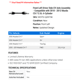 thumbnail image 2 of Front Left Driver Side CV Axle Assembly - Compatible with 2010 - 2012 Mazda CX-7 2.5L 4-Cylinder 2011, 2 of 2