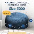 thumbnail image 3 of Ultimate Sack 5000 5-Foot Bean Bag Chair Oversized Foam Lounger, Cloud Fur Cover, 3 of 6