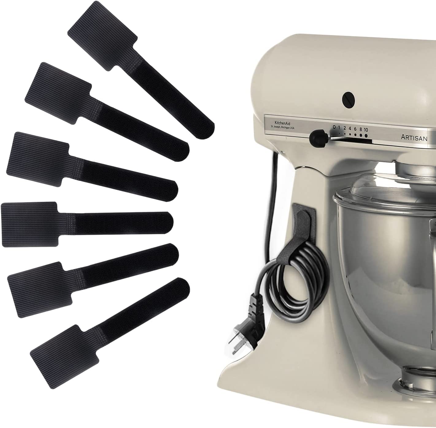 Velcro Cable Straps 6pcs,Cable Tidy Velcro,Adhesive Cable Ties,Reusable