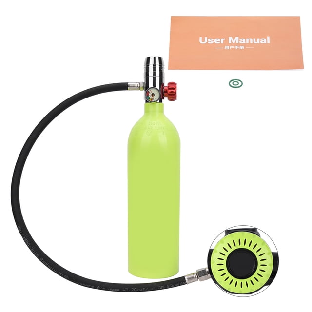 Juego de válvulas de buceo de aluminio de aviación S400 + cilindro de oxígeno, respirador de snorkel, adaptador de recarga, Equimentgreen S400