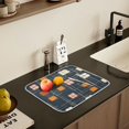 thumbnail image 5 of Yayeee Dish Drying Mat for Kitchen Counter 16" x 18" Microfiber Super Absorbent Coffee Decorative Pad, Orange Checkered Pattern, 5 of 9