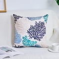 thumbnail image 2 of Beach Throw Pillow Covers, Set of 2 Coastal Coral Branch Ocean Themed Pillowcase Luxury Velvet Decorative Cushion Cover for Couch Bed Sofa Farmhouse Decoration 16X16 Inches, 2 of 6